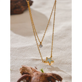 Isla Layered Necklace with Star & Cubic Zirconia Charms – Chic Jewelry | Huna Jewelry