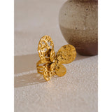 Annabelle Gold Butterfly Earrings & Cuff Ring – Elegant Jewelry Set | Huna Jewelry