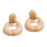 Kennedy Geometric Enamel Drop Earrings – Sleek & Stylish Statement Jewelry | Huna Jewelry