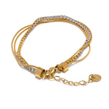 Lina  Shiny CZ Layered Chain Bracelet – Waterproof Sparkling Jewelry | Huna Jewelry