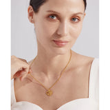Eula Heart Pendant Necklace – Vintage Waterproof Jewelry with Floral Detail | Huna Jewelry
