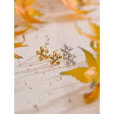 Brooke Flower Stud Earrings – Elegant, Chic & Perfect for Daily Wear | Huna Jewelry