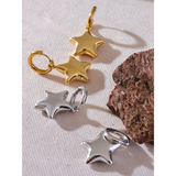 Hope Star Drop Hoop Earrings – Polished & Chic Statement Jewelry | Huna Jewelry