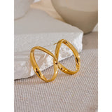 Lindsey Hollow Oval Stud Earrings – Minimalist Waterproof Jewelry | Huna Jewelry