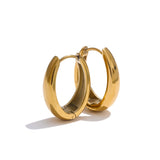 Constance U-Shape Hoop Earrings – Polished, Waterproof & Chic | Huna Jewelry