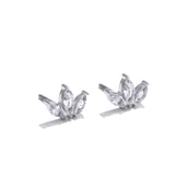 Paige Cubic Zirconia Flower Stud Earrings – Dainty & Waterproof | Huna Jewelry
