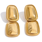 Autumn Rectangle Drop Earrings – Modern & Elegant, Water-Resistant | Huna Jewelry