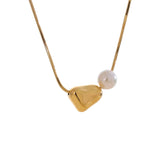 Paisley Pearl Pendant Necklace – Sleek & Modern Statement Jewelry | Huna Jewelry