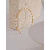 Winona Pearl Bead Cuff Bracelet – Dainty & Waterproof Jewelry | Huna Jewelry