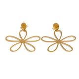 Irene Hollow Flower Drop Earrings – Lightweight Statement Jewelry | Huna Jewelry