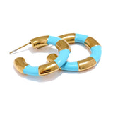 Lucille C Hoop Earrings – Colorful & Rust-Proof Statement Jewelry | Huna Jewelry