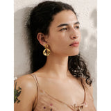Libby Hollow Round Drop Earrings – Lightweight, Chic & Waterproof | Huna Jewelry