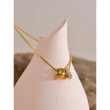 Giuliana "Heureuse" Pendant Necklace – Engraved & Zircon Bead Design | Huna Jewelry
