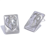 Marin Square Heart Stud Earrings – Hypoallergenic & Stylish Jewelry | Huna Jewelry