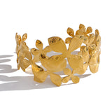 Wesley Floral Cuff Bracelet – Wide Statement Bangle for Women | Huna Jewelry