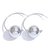 Petra 25mm Beaded C-Hoop Earrings – Bold & Modern Jewelry | Huna Jewelry