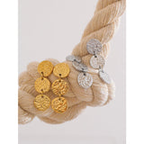 Delaney Round Textured Dangle Earrings – Elegant & Trendy Jewelry | Huna Jewelry