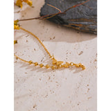Lenore 18K Gold Butterfly Beaded Necklace – Delicate & Stylish | Huna Jewelry