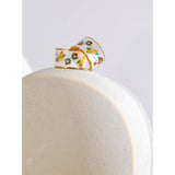 White Enamel Flower Hoop Earrings – 18k Gold-Plated Stylish Jewelry | Huna Jewelry