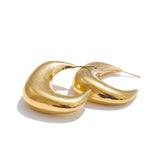 Mia Chunky C-Shape Huggie Earrings – Minimalist Stainless Steel | Huna Jewelry