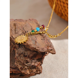 Clement Sun Pendant Necklace – Natural Stone & Trendy Chain | Huna Jewelry