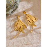 Silvia Flower Earrings – Chic & Artistic Dangling Statement Jewelry | Huna Jewelry