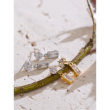 Kallie Rectangle Drop Earrings – Sparkling Zirconia Elegance | Huna Jewelry