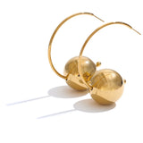 Petra 25mm Beaded C-Hoop Earrings – Bold & Modern Jewelry | Huna Jewelry