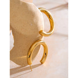 Kendall C-Shape Huggie Hoop Earrings – Daily Chic Stainless Steel Jewelry | Huna Jewelry
