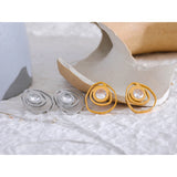 Frances Irregular Round Stud Earrings – Sparkling Geometric Jewelry | Huna Jewelry
