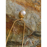Cassia C-Shaped Pearl Pendant Necklace – Elegant & Timeless | Huna Jewelry