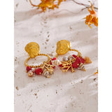 Dorothea Shell Conch Drop Earrings – Elegant Gold Jewelry | Huna Jewelry