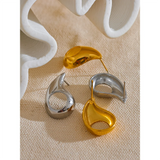Nyla Waterdrop Stud Earrings – Hypoallergenic & Modern Elegant Jewelry | Huna Jewelry