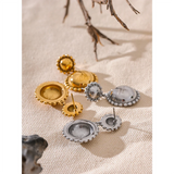 Delilah Round Drop Earrings – Chic Waterproof Statement Jewelry | Huna Jewelry