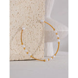 Winona Pearl Bead Cuff Bracelet – Dainty & Waterproof Jewelry | Huna Jewelry