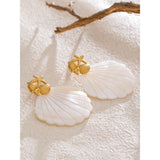 Gwen Shell Drop Earrings – Bold & Beach-Inspired Statement Jewelry | Huna Jewelry
