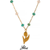 Orna Flower Pendant Necklace – Crystal Beaded Waterproof Jewelry | Huna Jewelry