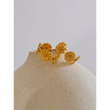 Medium Flower Hoops – Gold-Plated Floral Earrings | Huna Jewelry