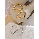 Lindsey Hollow Oval Stud Earrings – Minimalist Waterproof Jewelry | Huna Jewelry