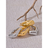 Gianna Chunky Hoop Earrings – Geometric Hollow Rust-Proof Design | Huna Jewelry