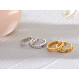 Lucy Hoop Earrings – Colorful Cubic Zirconia & Waterproof Design | Huna Jewelry