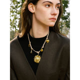 Ellie Braided Necklace – Sunflower Flower Pendant Charm Jewelry | Huna Jewelry