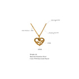 Eula Heart Pendant Necklace – Vintage Waterproof Jewelry with Floral Detail | Huna Jewelry