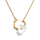 Luna Flower Pendant Necklace – Chic White Floral Jewelry for Women | Huna Jewelry