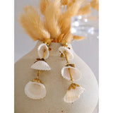 Ingrid Shell Drop Earrings – Elegant Long Dangle Jewelry for Women | Huna Jewelry
