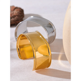 Yaffa Wide Cuff Bracelet – Open Bangle Waterproof Statement Jewelry | Huna Jewelry
