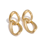 Teres Drop Earrings – Hollow Round, Hypoallergenic & Stylish | Huna Jewelry