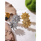 Fiorella Chrysanthemum Earrings – Elegant Floral Stud Jewelry | Huna Jewelry