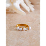 Celine Pearl Ring – Delicate & Classic Elegant Jewelry | Huna Jewelry