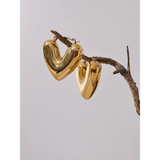 Jacqueline Heart Hoop Earrings – Rust Proof & Stylish Design | Huna Jewelry